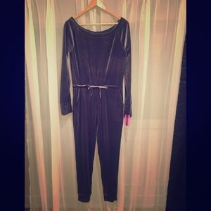 Charcoal Velour Jumpsuit